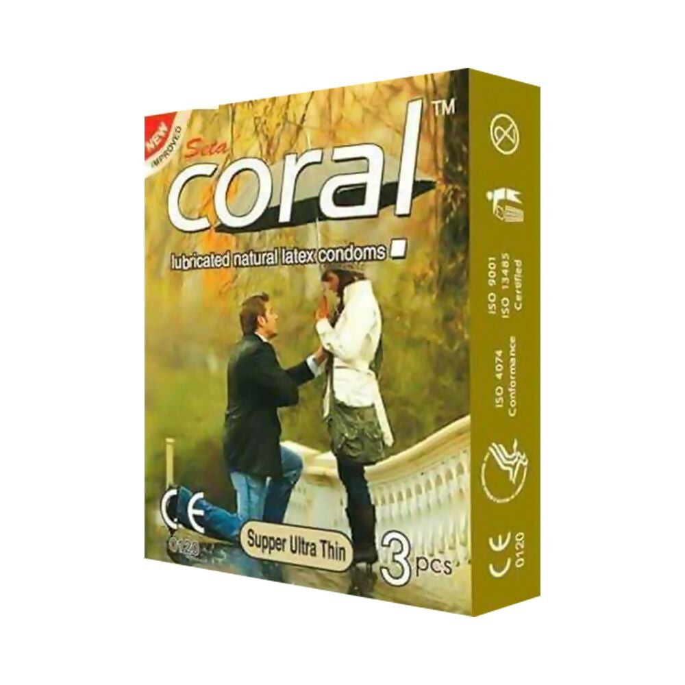Coral Super Ultra Thin Lubricated Latex Full Box Condom - 3 x 10 Packs (Malaysia)