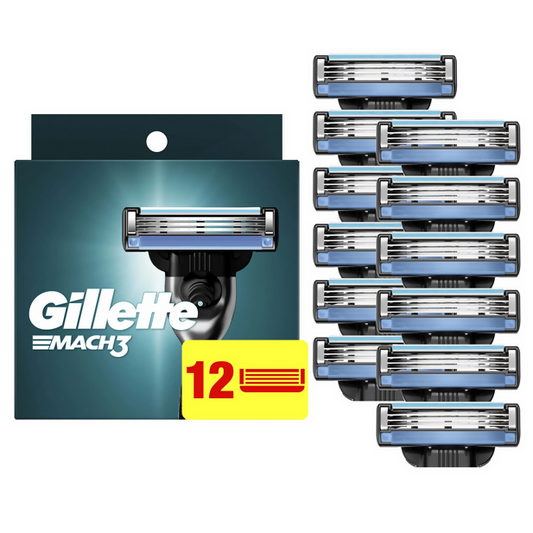 Gillette Mach3 Razor Blades for Men - Pack of 12