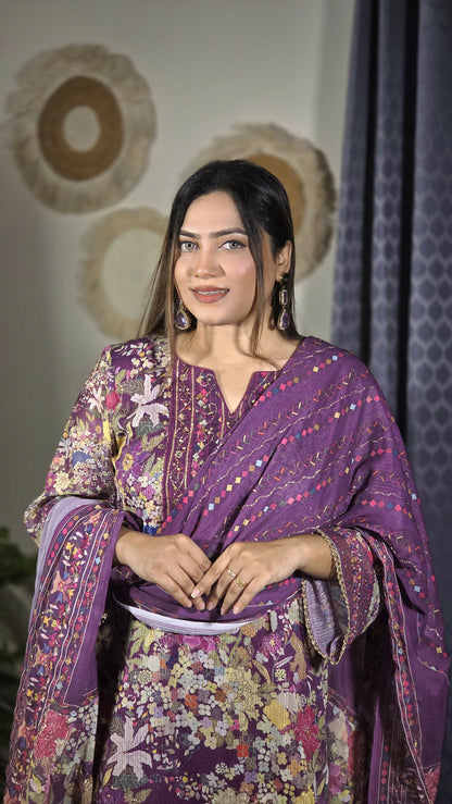 Exclusive Lahori Soft Georgette Unstitched Three Piece