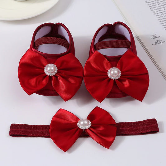 Original China Baby Girls Rose Shoes and Hair Band