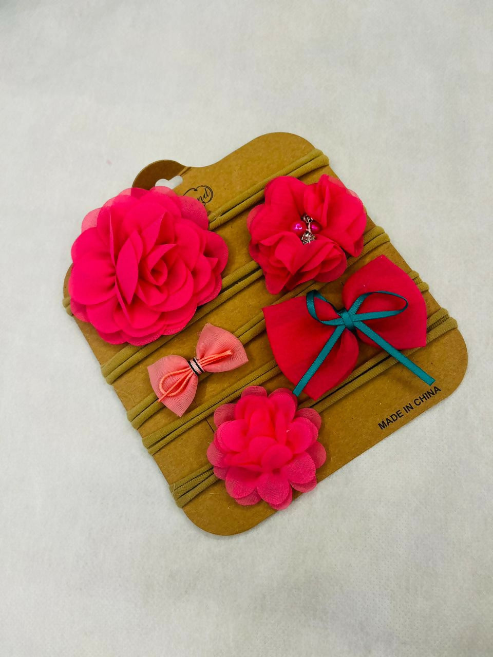 Original China Imported Pink Red Hairband Set