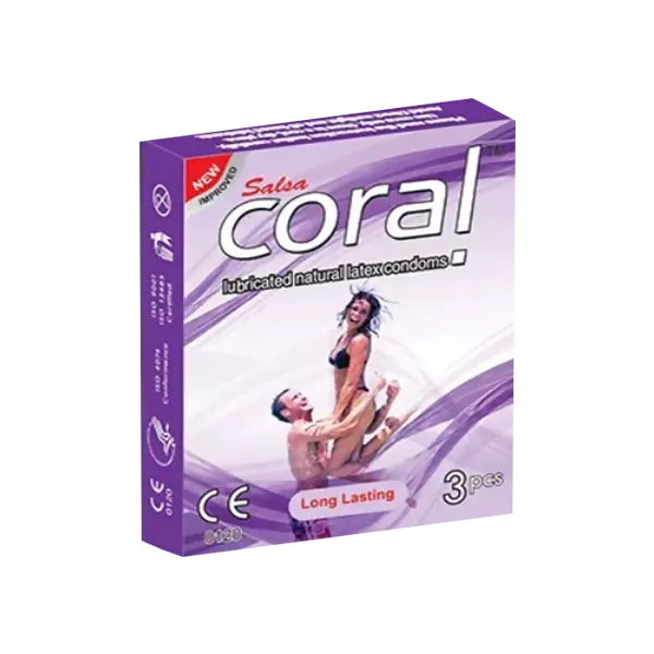 Coral Long Lasting Lubricated Natural Latex Full Box Condom - 3 x 10 Packs (Malaysia)