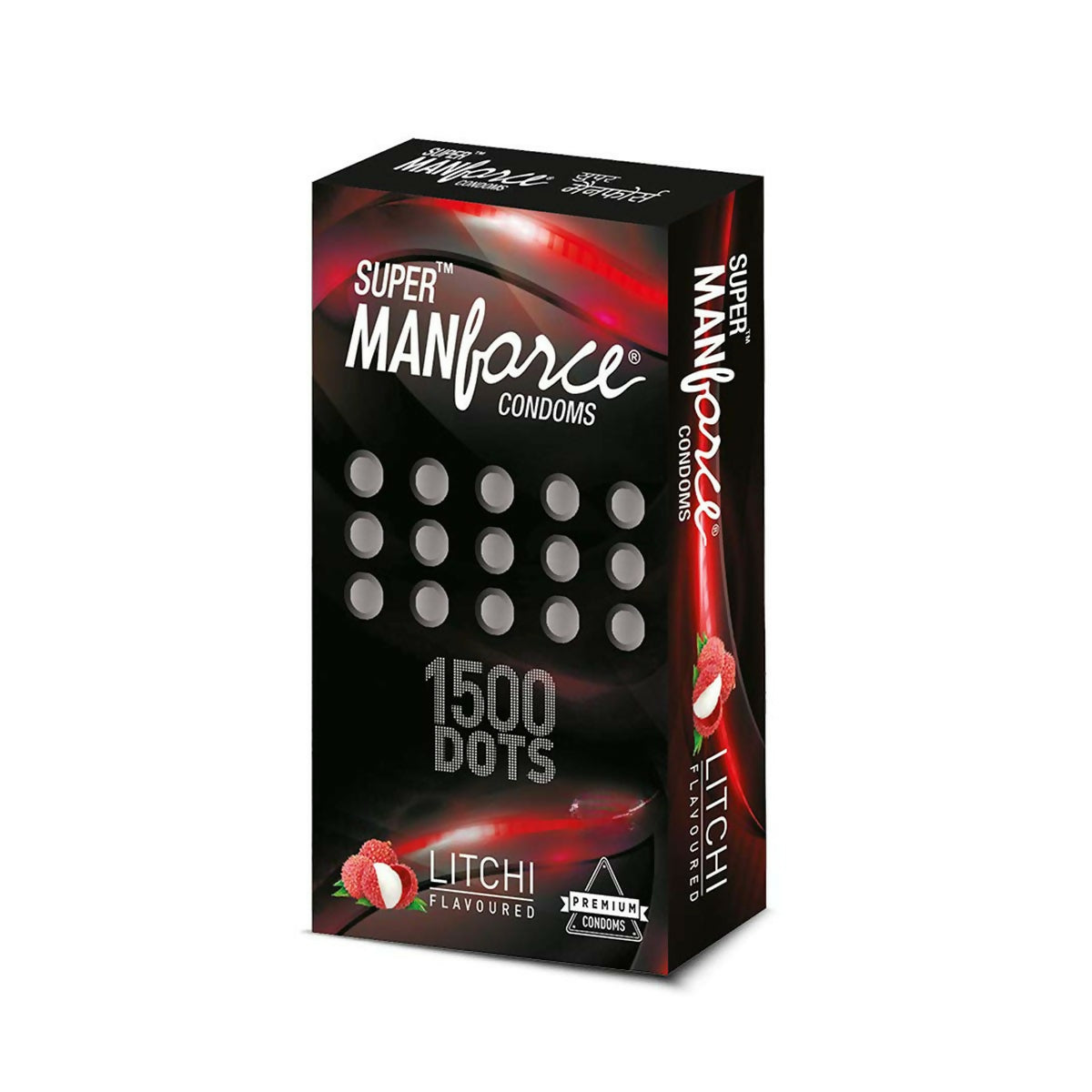 Manforce Super Litchi 1500 Dotted Full Box Condoms - 3 Pcs in 12 Pack (India)